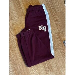 Hollister Womens Small Burgandy Ultra High‎ Rise Sweatpants Elastic Waist
